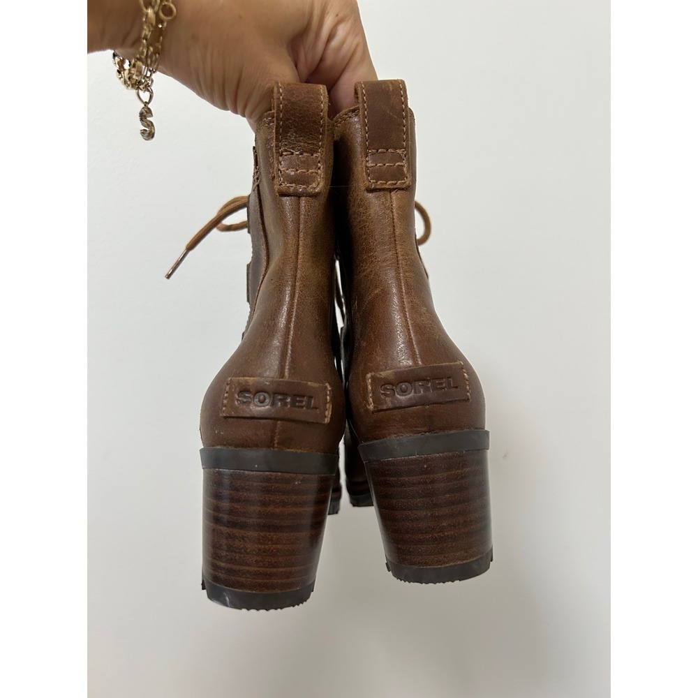 Sorel Cate Lace Boot Women 6.5 Brown Waterproof Leather Gorpcore Ankle Boots - Picture 6 of 10